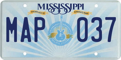 MS license plate MAP037