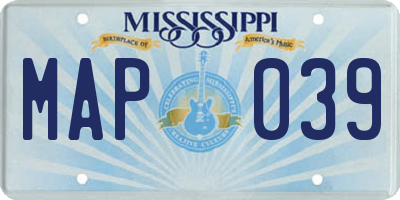 MS license plate MAP039