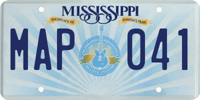MS license plate MAP041