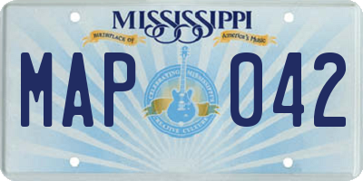 MS license plate MAP042