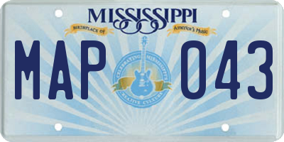 MS license plate MAP043