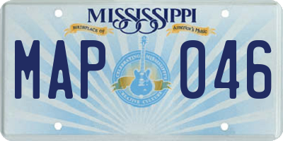 MS license plate MAP046