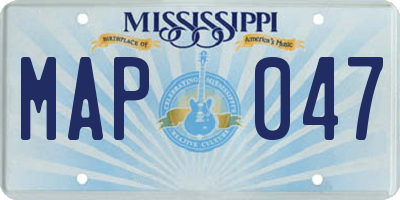 MS license plate MAP047