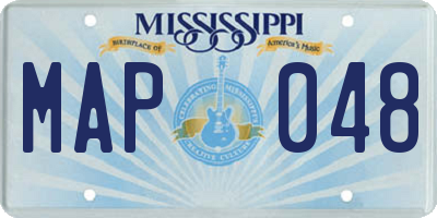 MS license plate MAP048