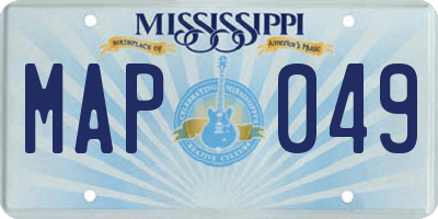 MS license plate MAP049