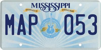MS license plate MAP053
