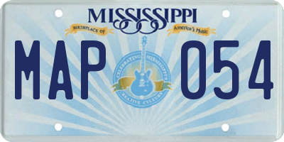 MS license plate MAP054