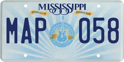 MS license plate MAP058