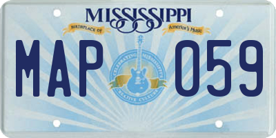 MS license plate MAP059