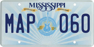 MS license plate MAP060