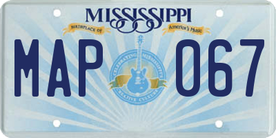 MS license plate MAP067