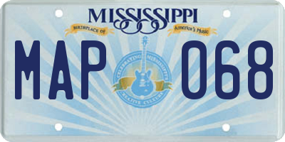 MS license plate MAP068