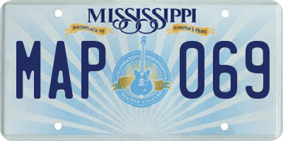 MS license plate MAP069