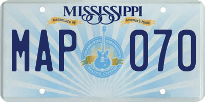 MS license plate MAP070