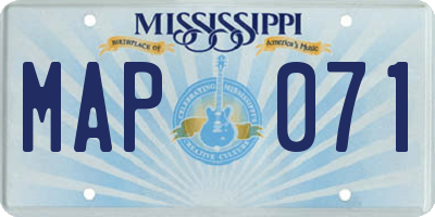 MS license plate MAP071