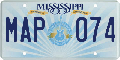 MS license plate MAP074