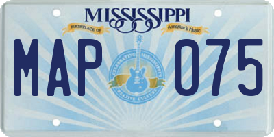 MS license plate MAP075