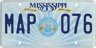 MS license plate MAP076