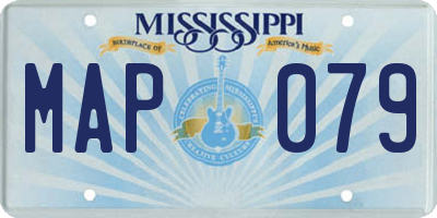 MS license plate MAP079