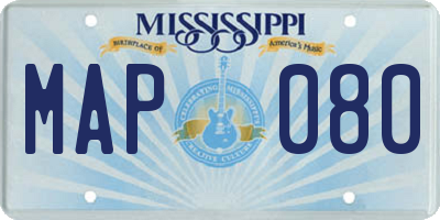 MS license plate MAP080