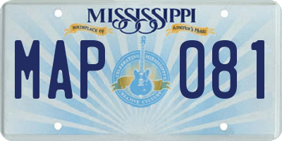 MS license plate MAP081