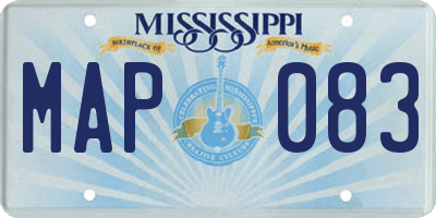 MS license plate MAP083