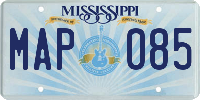 MS license plate MAP085