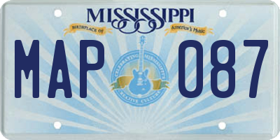 MS license plate MAP087