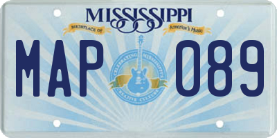 MS license plate MAP089