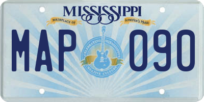 MS license plate MAP090