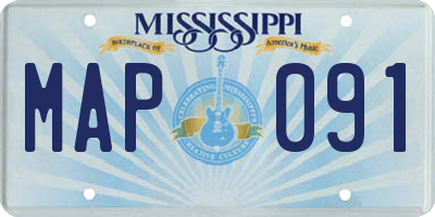 MS license plate MAP091