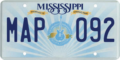 MS license plate MAP092