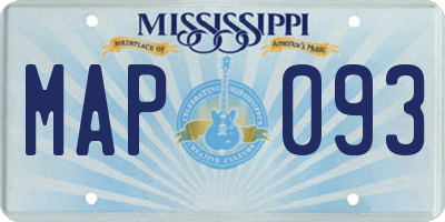 MS license plate MAP093