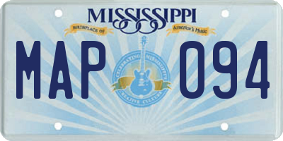 MS license plate MAP094
