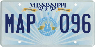 MS license plate MAP096