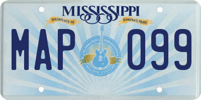 MS license plate MAP099