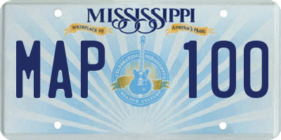 MS license plate MAP100