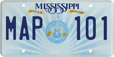 MS license plate MAP101