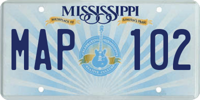 MS license plate MAP102
