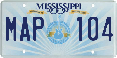MS license plate MAP104