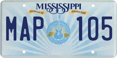 MS license plate MAP105