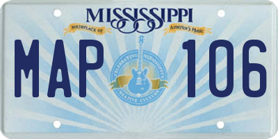 MS license plate MAP106