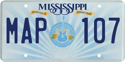 MS license plate MAP107