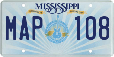 MS license plate MAP108
