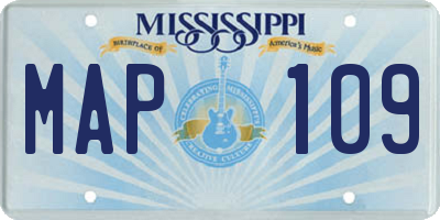 MS license plate MAP109