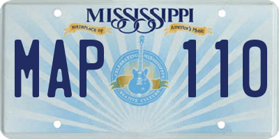 MS license plate MAP110