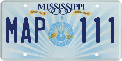MS license plate MAP111