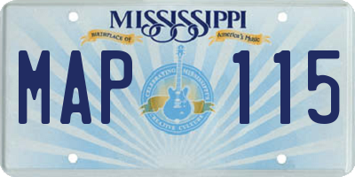 MS license plate MAP115