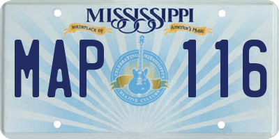 MS license plate MAP116