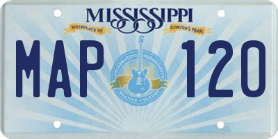 MS license plate MAP120